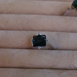 Fragrant Jewels Silver Ring with Black Stone